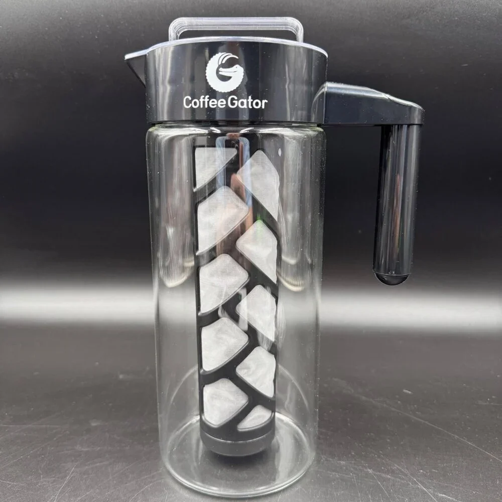 Coffee Gator Cold Brew Coffee Maker 47 Oz Iced Tea & Coffee Pitcher W/Glass